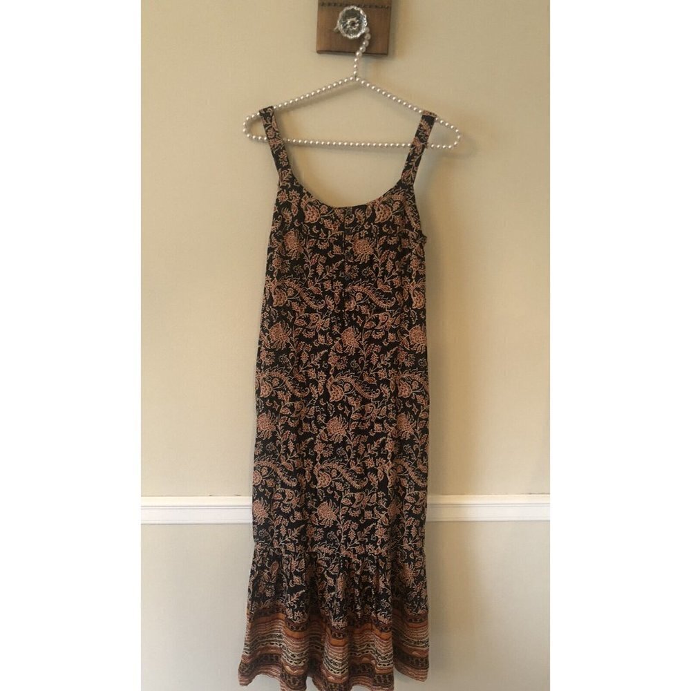 NWT Beach Lunch Lounge Womens Size XS Sleeveless Midi Mayjah Dress Black Floral